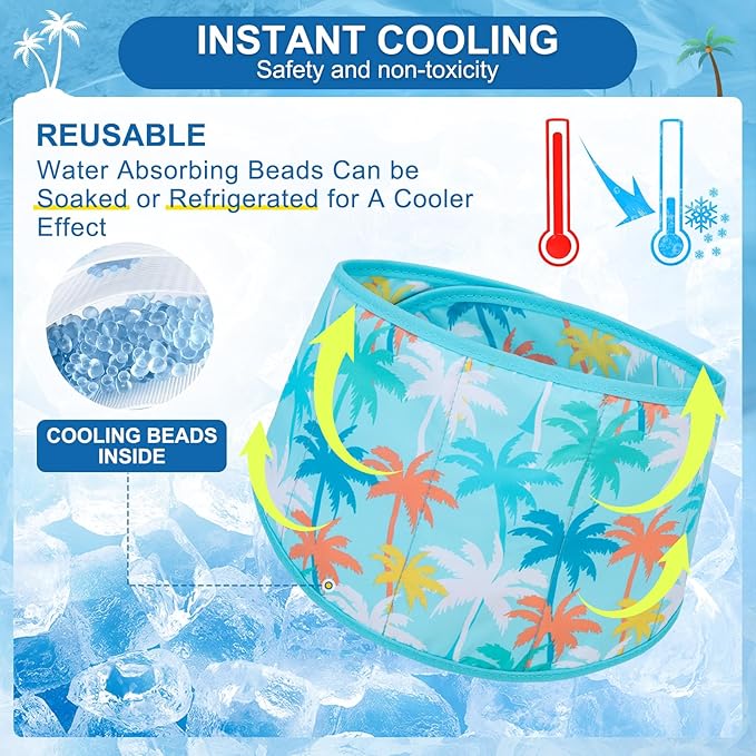 BEAUTYZOO Dog Cooling Bandana for Medium Large Dogs, 2 Pack Instant Cooling Bandanas Breathable Cooling Ice Towel Neck Wraps,Keep Dogs Cool in Hot Summer, Blue Paw L