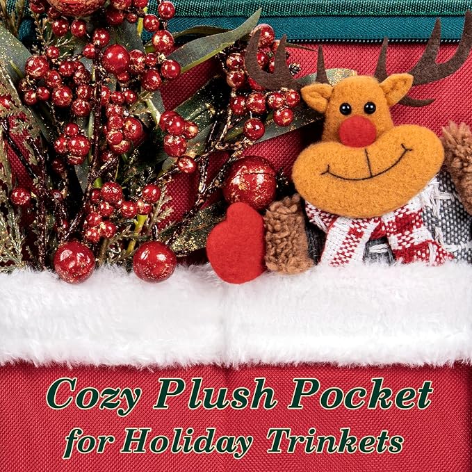 Christmas Ornament Storage Box with Adjustable Dividers Zippered Top Stores up to 54 Holiday Ornaments (4 Inch) Xmas Ball Decorations Organizer Storage Container Bin