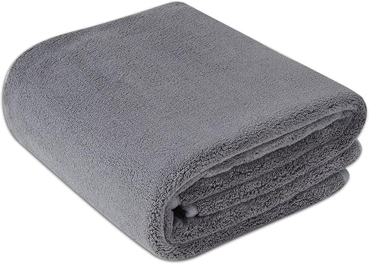 Amazon Basics Super Absorbent Microfiber Car Drying Towel, Streak-Free, Non-Abrasive, 36"L x 25"W, Gray