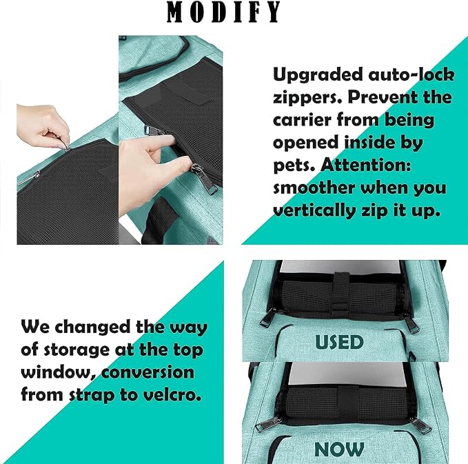 GAPZER Small Dog Carrier Yorkshire Puppy Softshell Chihuahua Transport Cage | Privacy Protection Big Kitten Car Travel Cloth Carry Bag up to 20 lbs, Small Animal Portable Mesh Kennel Cage for Vet Visits