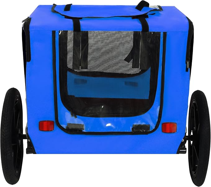 ZeHuoGe Pet Bike Trailer for Small to Medium Pets, Pet Cart Bicycle Wagon,23.62”x17.71” Roomy Cabin, Foldable & Portable, Universal Fit for 20”-29” Bikes