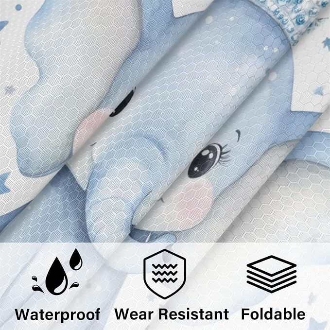 Elephant 6 Set Compression Packing Cubes Blue Elephant Expandable Packing Organizer for Travel Accessories Luggage Suitcase Bag