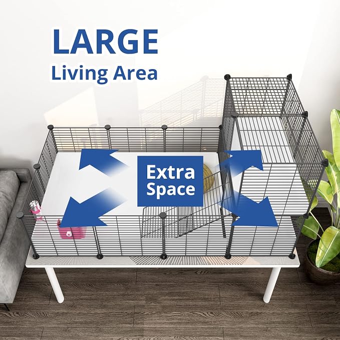 Oneluck Guinea Pig Cage,Indoor Habitat Cage with Waterproof Plastic Bottom,Playpen for Small Pet Bunny, Turtle, Hamste, Loft and Partition