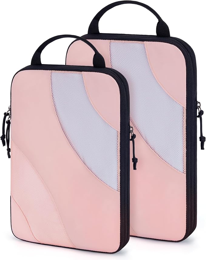 BAGSMART Compression Packing Cubes for Travel | Lightweight suitcase organizers bag set, space-saving double zipper expansion for carry-on luggage & travel organization