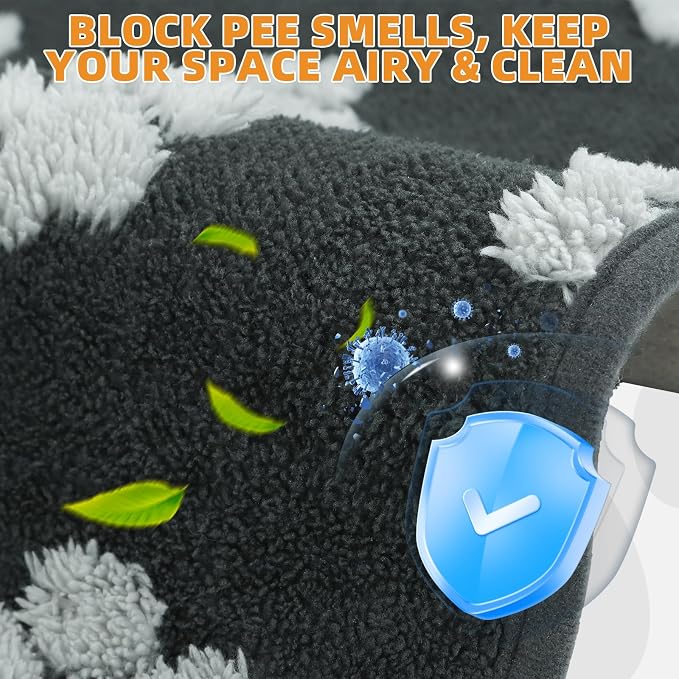 Washable & Waterproof Dog Whelping Pad for Large Dogs, 36x41in Super Absorbent & Soft Warm Plush Puppy Pads Potty Training, Quick Dry Reusable Pet Mats for Whelping Box Supplies,Playpen,Crate