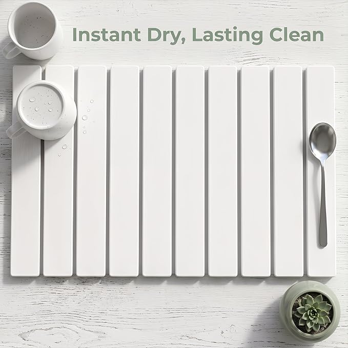 Stone Drying Mat of Kitchen Counter, Water Absorbent Diatomite Bath Mat