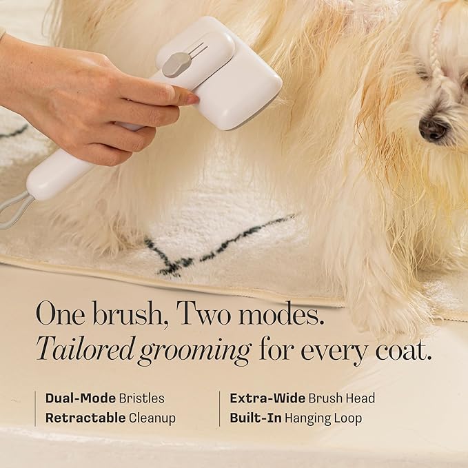 Muddi Mitt Microfiber Reusable Pet Wipes Grooming Towel Glove | Machine-Washable, Soft, Double-Sided Bath Mitt Replaces Wipes | with Self Cleaning Deshedding Grooming Brush | Dogs & Cats (Kit)