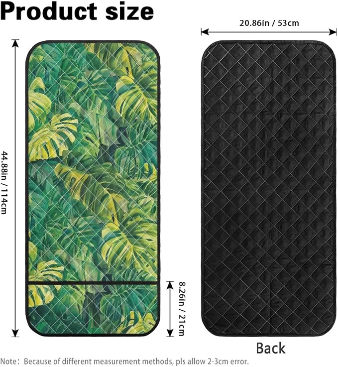 Palm Leaf Stretch Sofa Armrest Covers Arm Cover for Chairs Anti-Slip Couch Armrest Covers with 2 Pockets Furniture Armrests Protector for Sofa Couch Chair Recliner