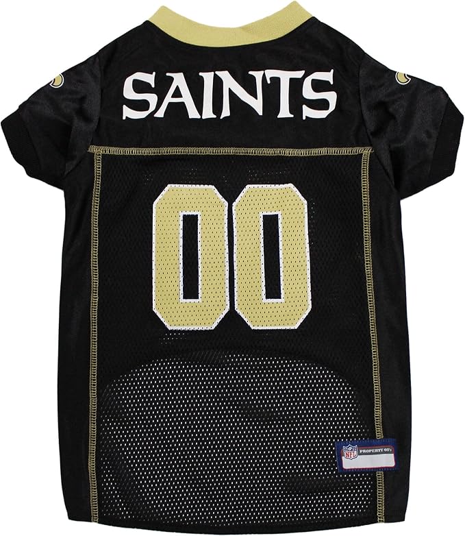 Pets First NFL New Orleans Saints Dog Jersey, Size Large, Football Shirt Costume for Pet, Dog Sports T-Shirt, NFL Team Clothing for Cats, Licensed Pet Apparel Available in 7 Sizes and 32 Teams