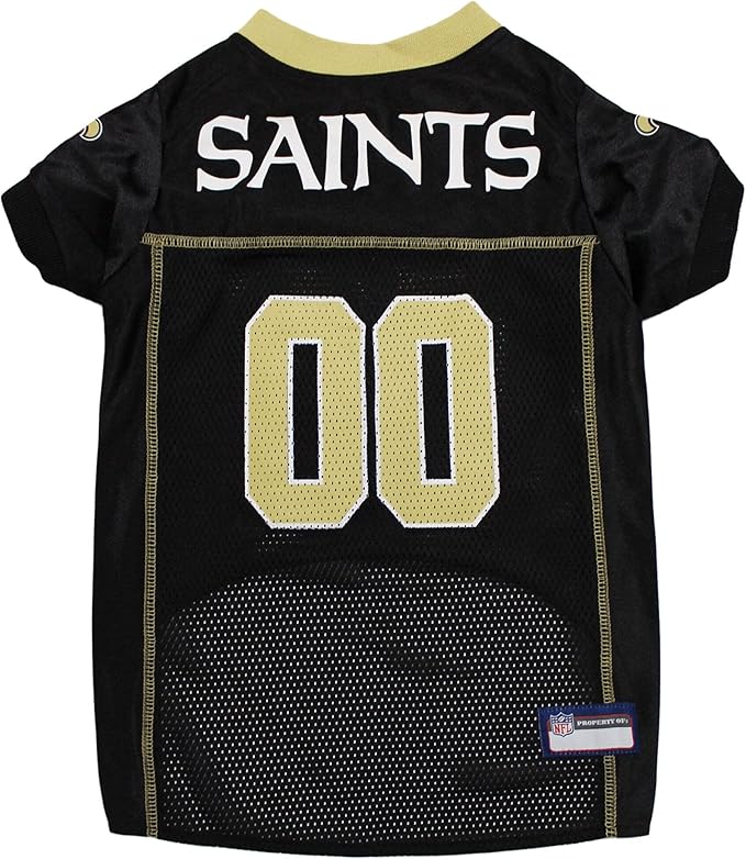 Pets First NFL New Orleans Saints Dog Jersey, Size Medium, Football Shirt Costume for Pet, Dog Sports T-Shirt, NFL Team Clothing for Cats, Licensed Pet Apparel Available in 7 Sizes and 32 Teams