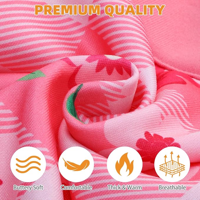 KOOLTAIL Spring Dog Hoodie Pet Clothes Sweater with Hat and Pocket for Medium Large Size Dogs Outdoor Picnic Camping, Insect Protection Anti-Hair Loss, Soft Fleece Dog Hooded Sweatshirt, Pink Flower L