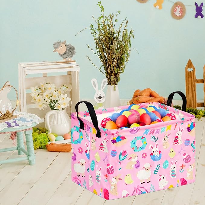 Gift Toy Storage Basket for Girls and Boys, Storage Organizer for Nursery Hamper Home Bedroom Laundry Hamper Shelf Easter Baskets