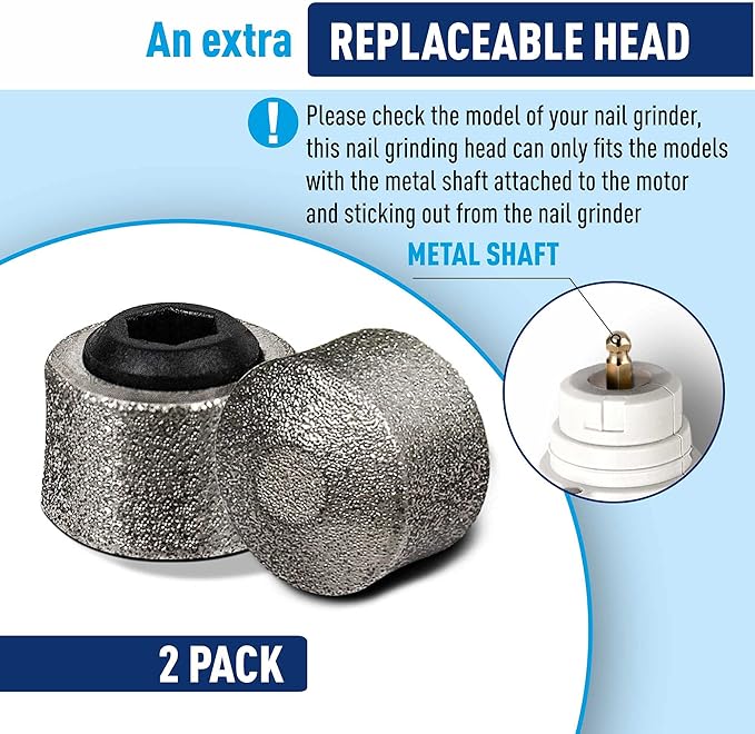 REXIPETS Dog Nail Grinder Replacement Head - Pet Nail Grinder Diamond Tip for Paws- 2 Pack Professional Dog Claw Grinder Bits Replaceable Diamond Nail Grinder Wheel (Short)