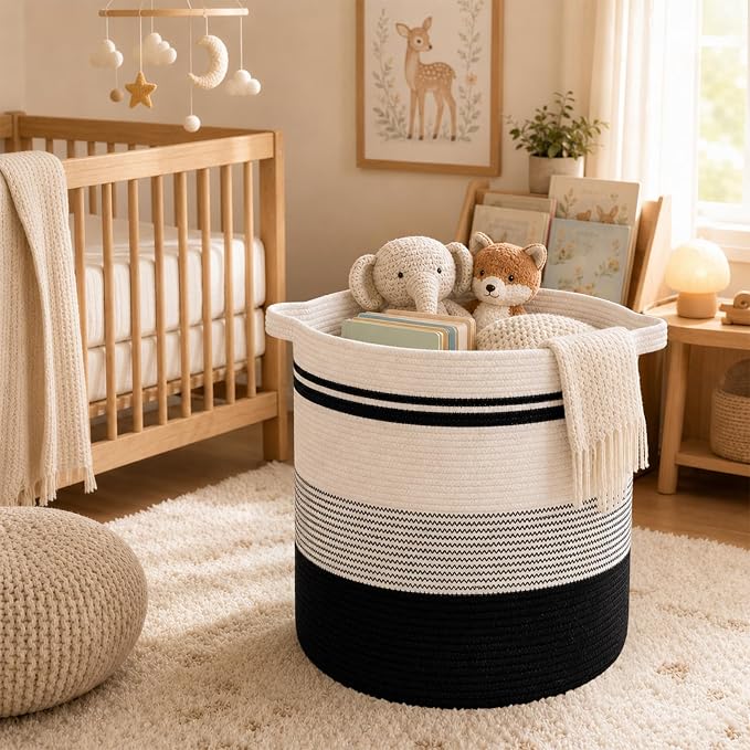 OIAHOMY 80L Laundry Basket Laundry Hamper Nursery Hamper Gradient Dark | Tall Dirty Clothes Hamper with Handle,Blanket Basket,Decorative Basket for Living Room,Storage Basket,Toy Storage