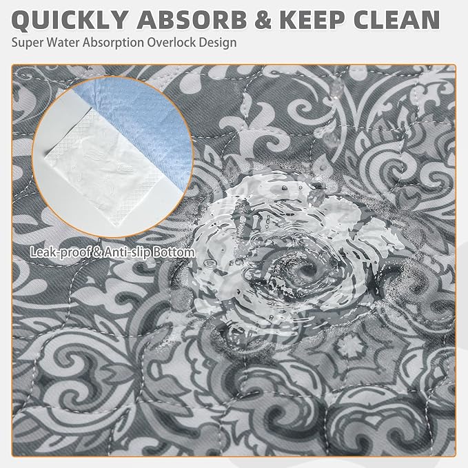 Washable Pee Pads for Dogs, 2 Pack Super Absorbent Reusable Puppy Training Pads Waterproof, Nonslip and Leak-Proof Dog Pee Pads, Large Pet Mats Whelping Pads for Floor, Crate, Couch 36*41