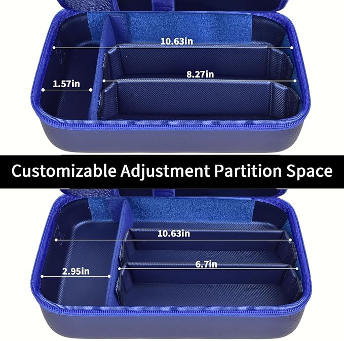 Barber Case for Hair Clippers, for Wahl, for Ufree and for Andis, Case Only | Trimmer Tools Storage Organizer, Easy-Clean PU Interior, for Barbers/Stylists/Pet Groomers, Travel/Home/Salon Use, Blue