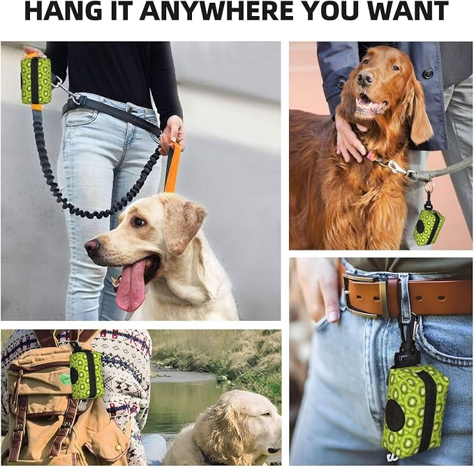 Kiwi Slices Pet Waste Bag Dispenser 0.2L | Portable Dog Poop Holder Waste Bag With Zipper Park Doggy Walking Accessory
