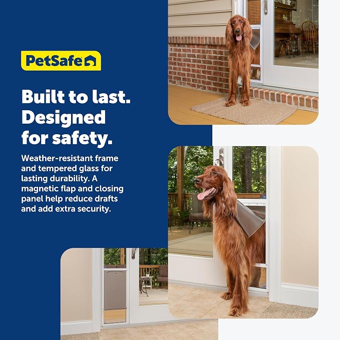 PetSafe Sliding Glass Pet Door, 1 Piece, Large-Tall Dogs to 130 lb, White