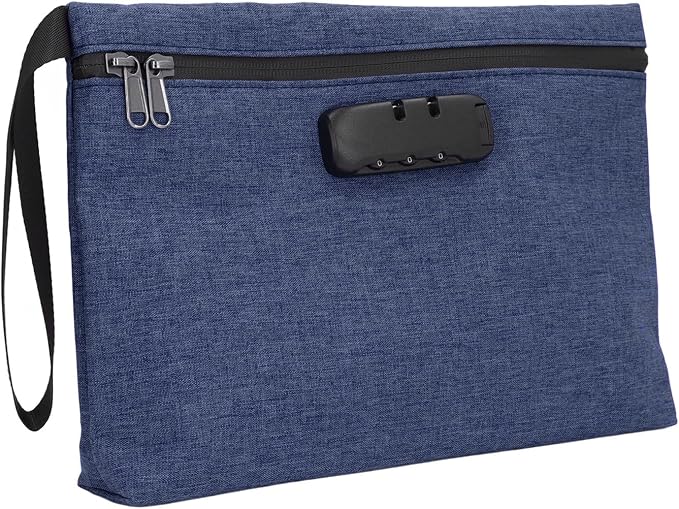Smell Proof Bag, Odor Stash Container with Combination Lock and Activated Carbon Lining, for Travel Storage and Accessories Protection (Navy Blue)