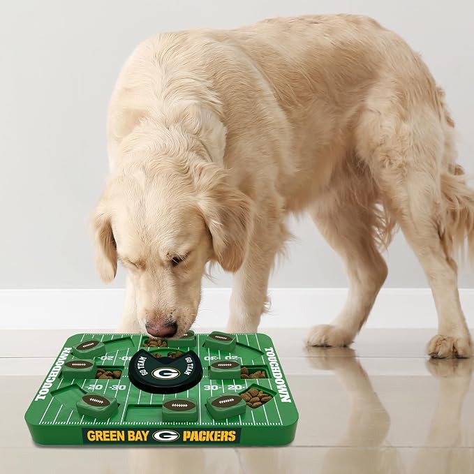 Pets First NFL Green Bay Packers Large Puzzle Toy, New Size, Interactive Dog Treat & Slow Feeding Toy