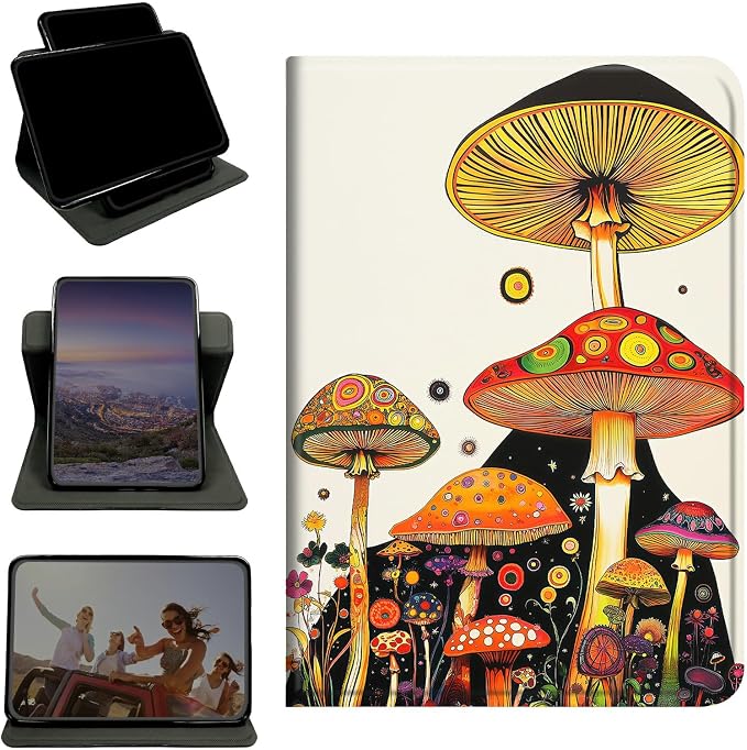 Case for Samsung Galaxy Tab A 8.4" 2020 SM-T307, 360 Degree Rotating Stand with Multi-Angle Vertical & Horizontal Viewing Shockproof Protective Shell for Women Men, Mushroom Painting