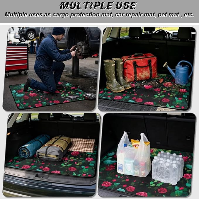 Heart Cat Car Trunk Mat 29" x 39"Inch Non Slip Rear Trunk Protection Cargo Liner Universal Vehicle Interior Accessories Fits for Most Car Models, Dustproof