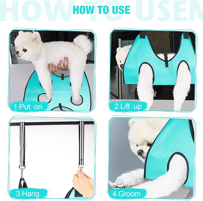 ATESON Dog Grooming Hammock - Upgrade Pet Grooming Harness for Nail Trimming (XL 80lb), Dog Sling for Nail Clipping, Dog Hanging Holder Hanger for Cutting Nail with Nail Clippers