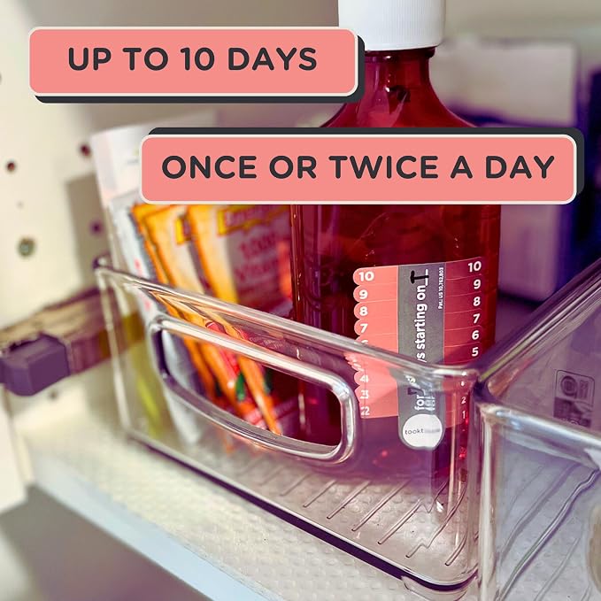 TOOKTAKE 10-Day Tracking Stickers for Vitamins & Medication in All Forms,Vitamin Organizer,Easy Pill Tracker,Daily Pill Organizer,Medicine Organizer,Weekly Pill Box,7 Day Week, AM/PM, Day & Night