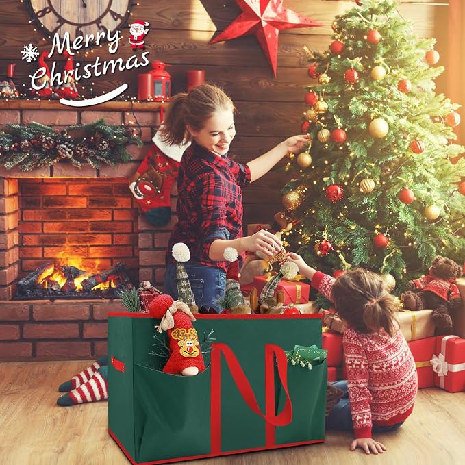 Christmas Nutcrackers Storage Box Stores 8 Figurines 15 " Storage Container | Large Ornaments Storage Box and More - Holiday Decor Organizer with Adjustable Dividers, Xmas Decorations Accessories Boxes