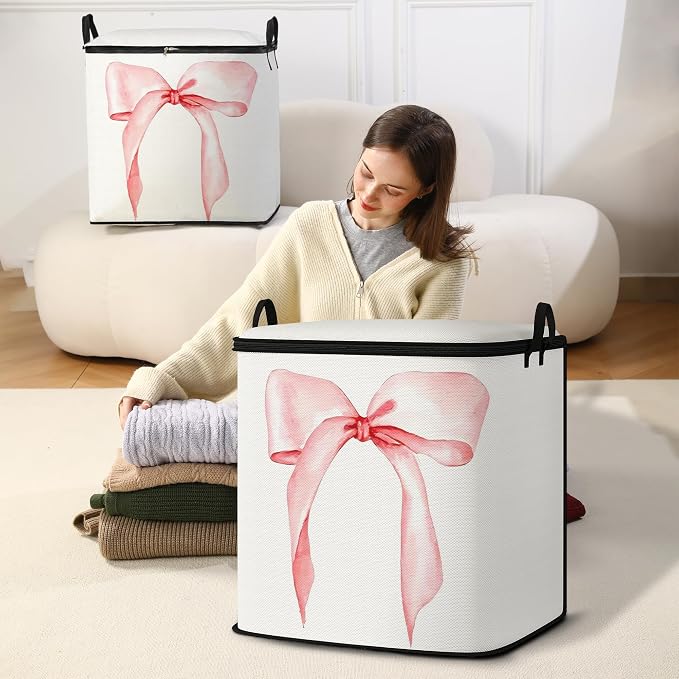 2pcs blanket storage bag for under bed,closet organizers 95L | clothing sweater sheet bedding comforter duvet quilt pillow toy storage bags with lids,dorm room essentials for containers