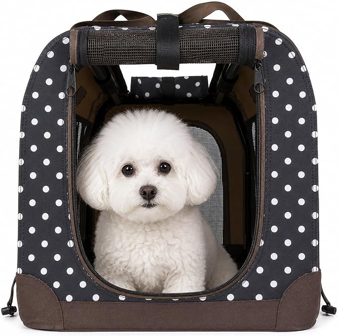 Pet Life ® Vista-View 360 Degree Zippered and Collapsible Soft Folding Pet Dog Crate Travel Dog Kennel with Zippered Entrances