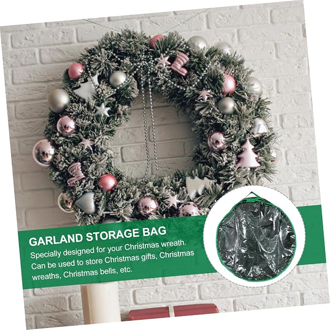 1pc Christmas Wreath Storage Bag Window Holiday Container for Seasonal Garland Organization for Christmas Decorations and Festive Storage Needs