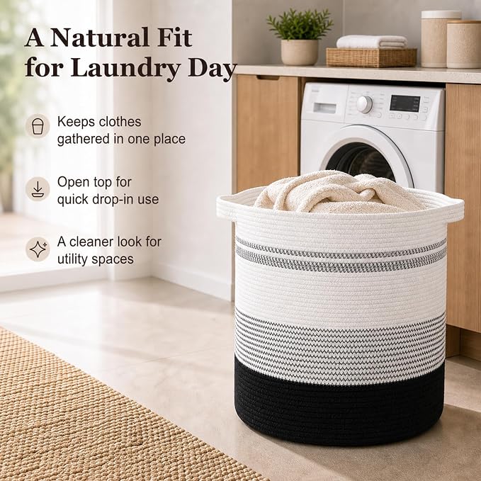 OIAHOMY 80L Laundry Basket Laundry Hamper Nursery Hamper Gradient Dark | Tall Dirty Clothes Hamper with Handle,Blanket Basket,Decorative Basket for Living Room,Storage Basket,Toy Storage