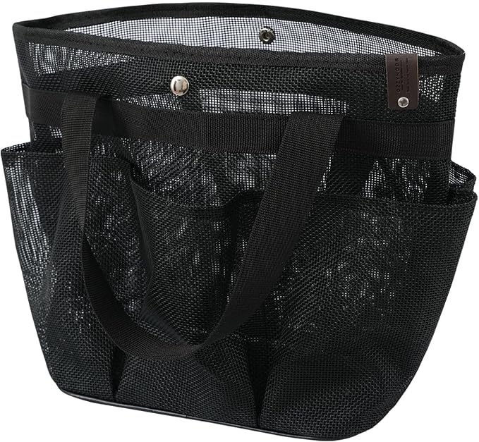 Mesh Horse Grooming Tote Bag Breathable Waterproof, 6 Pockets Horse Grooming Kit Tool Bags, Horse Cleaning Caddy Box for Cleaning Supplies, Pet Grooming Organizer for Horse Dog Goats, Black