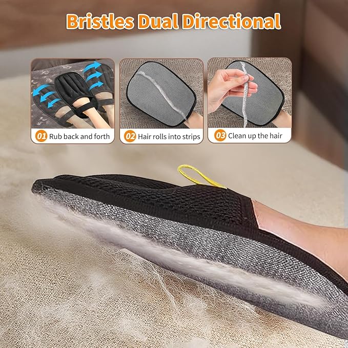Pet Hair Removal Glove for Cats & Dogs, Upgraded Five-Finger Electrostatic Pet Hair Gloves, Reusable Brush Pet Hair Remover Tool for Laundry, Couch, Carpet, Car Seat