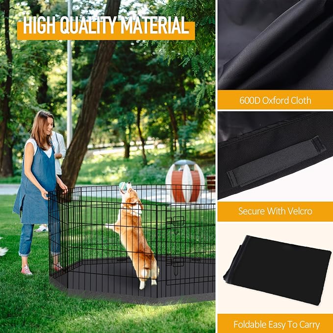 Peekaboo Dog Playpen Bottom Pad 24 Inch, Waterproof Floor Protector | Waterproof 24 Inch Dog Playpen Bottom Pad, 600D Oxford Floor Protector