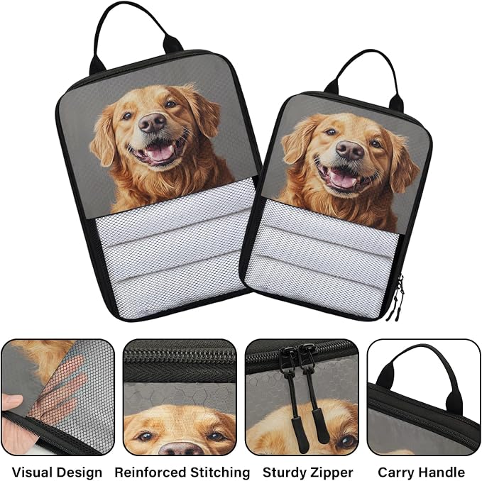 Labrador Dog 6 Set Compression Packing Cubes Cute Expandable Packing Organizer for Travel Accessories Luggage Suitcase Bag