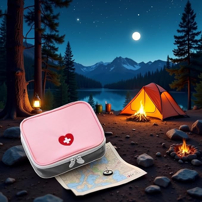 Pink Mini Outdoor First Aid Kit Bag Travel Portable Medicine Organizer Emergency Kit First Aid Kits