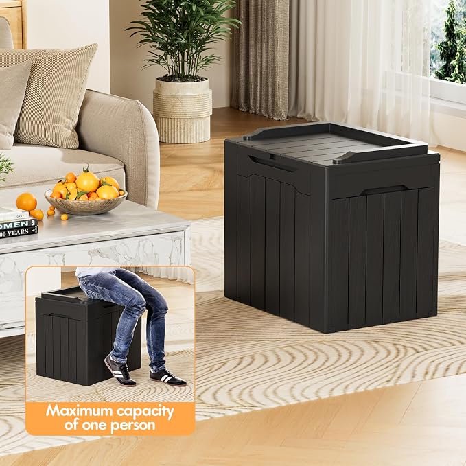 YESHOMY 30 Gal Plastic Storage Bins with Lid Stackable Box Organizers for Living Room, Office, Dorm, 2 Pack, Black