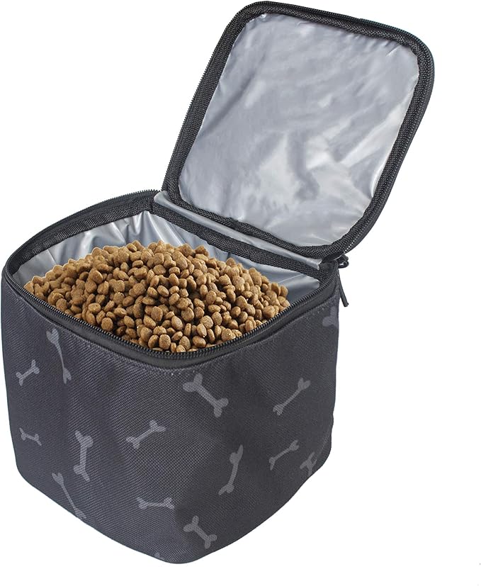 MYDAYS Dog Travel Bag, Pet Luggage Suitcase Weekend Tote Carrier with Collapsible Bowl, Pet Luggage Suitcase Weekend Tote Carrier with Collapsible Bowl (Black)