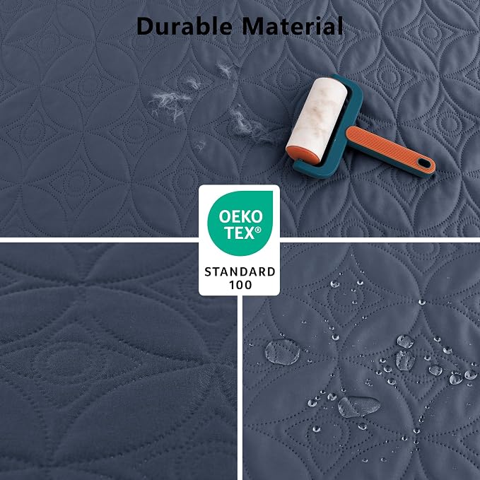 Waterproof Couch Cover for Dogs - Washable Pets Furniture Protector | TPU Leak-Proof Liner, Lightweight & Reversible, Fits Chair, Sofa, Bed, 82" x 82" , Blue/Cream