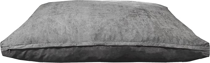 Dogbed4less XL Memory Foam Dog Bed for Medium Large Dogs with Orthopedic Comfort, Waterproof Liner and Grey Washable Pet Bed Cover 47X29 Pillow