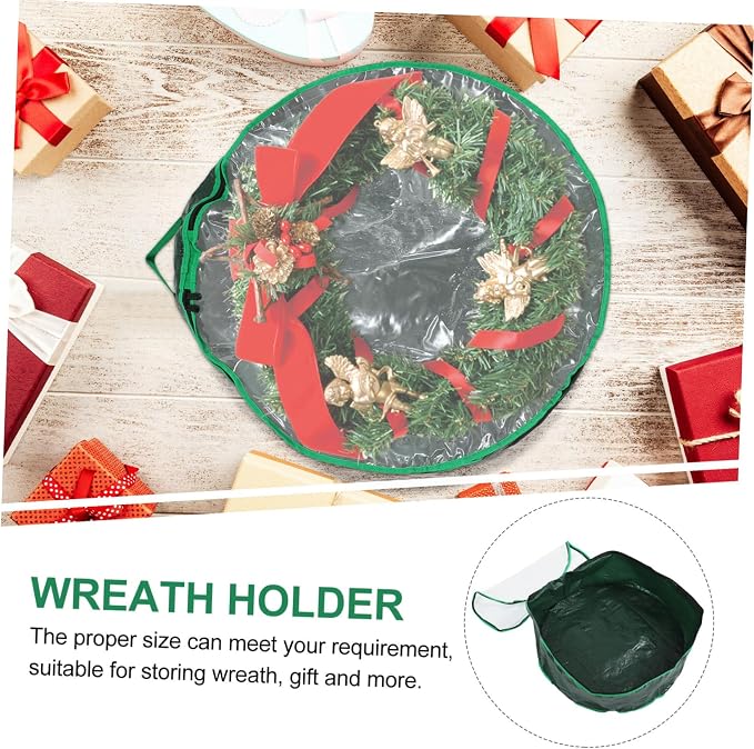 1pc Storage Bag for Wreaths Clear Window Design Container for Holiday Decorations for Christmas Party Supplies Storage