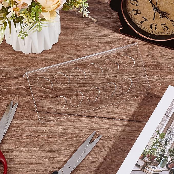 AHANDMAKER 2Pcs Clear Acrylic Wall Mounted Scissors Shear Holder Rack | Salon Shear Holder, Hairdressing Combs Organizer for Groomers, Barber Shop Office Home, Scissor Tool Hangers