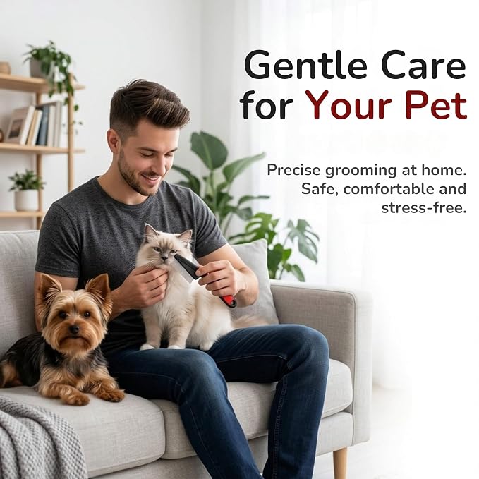 Pets&Goods Stainless Steel Tear Stain Remover Comb – Fine Tooth Grooming Tool for Dogs & Cats with Non Slip Handle, Removes Loose Fur and Dirt, Safe Gentle Cleaning