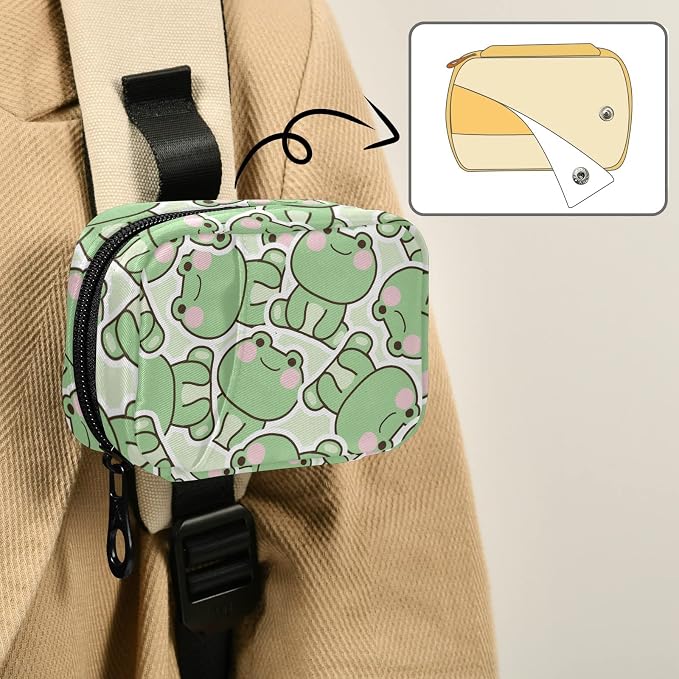 Pill Case 7 Day Pill Organizer Cute Frog Animal Travel Pill Case Portable Weekly Pill Box Bag Container Vitamin Supplement Holder with Zipper for Family Business