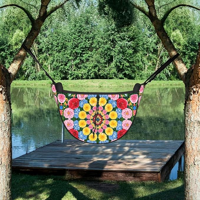 Flower Kaleidoscope Car Seat Organizer-Backseat Storage Bag for Travel | Waterproof Durable. Holds Snacks Gear Essentials. Fits Most Cars.