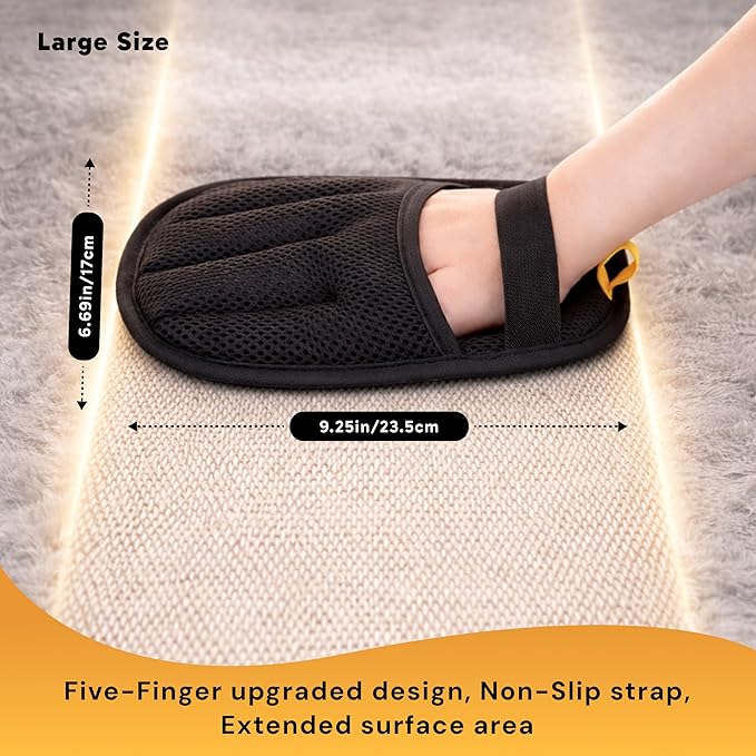 Wolfster 2 Pack Pet Hair Removal Glove, Reusable Dog & Cat Hair Remover Mitt, Electrostatic Fur Remover for Furniture, Couch, Car, Carpet, Lint Roller Alternative Grooming Glove