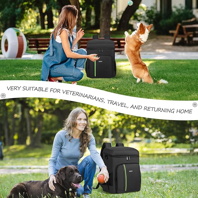 ANILD Dog Travel Bag Backpack, Flight-Ready TSA-Approved Dog Travel Bag with 2 Leak-Proof Food Canisters, 2 Foldable Silicone Bowls, Multi-Compartment Organizer for Hiking, Camping, Dog Mom Essentials