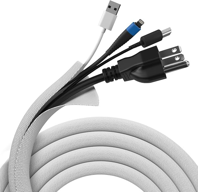 Small Pet Select Heavy Duty Cord Cover, Cable Protector, White, 10 ft | Ultra-Durable Wire & Cord Protector, Cord Management, Chew-Resistant, For Rabbits, Dogs, Cats & Small Pets